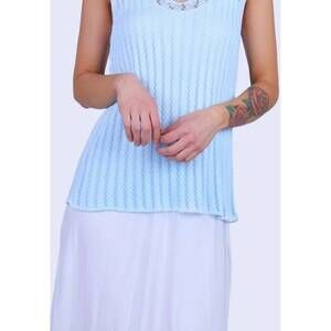 NEW GIGI MODA positano mesh tank top in baby blue
